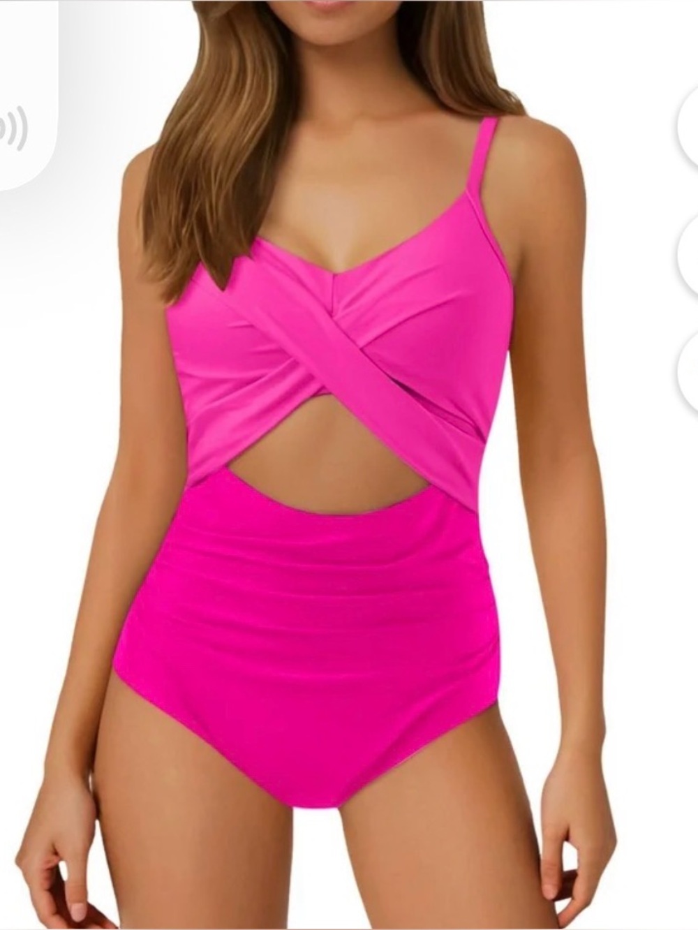 NWT Eomenie Pink Tummy Control Cutout One Piece Swimsuit / Large